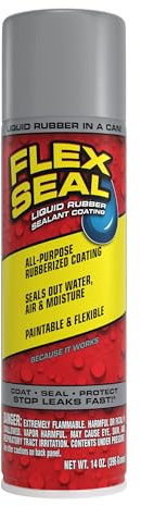 Flex Seal, 14 oz, 1-Pack, Gray, Stop Leaks Instantly, Waterproof Rubber Spray On Sealant Coating, Perfect for Gutters, Wood, RV, Campers, Roof Repair, Skylights, Windows, and More