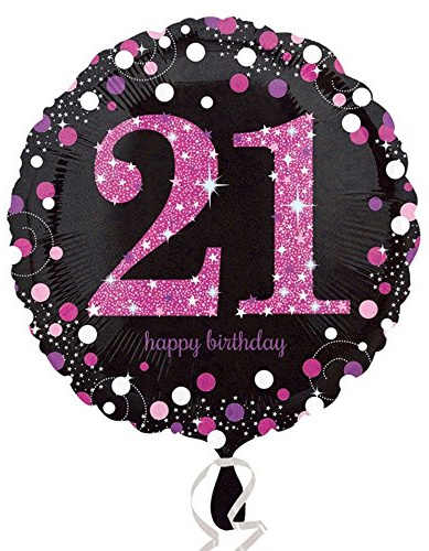 Amscan 3378401 Celebration 21. Folie Prismatischer Ballon