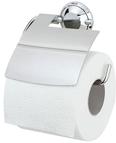Tiger Toilettenpapierhalter mit Deckel, Metall, verchromt, 3 x 14,5 x 13,6 cm