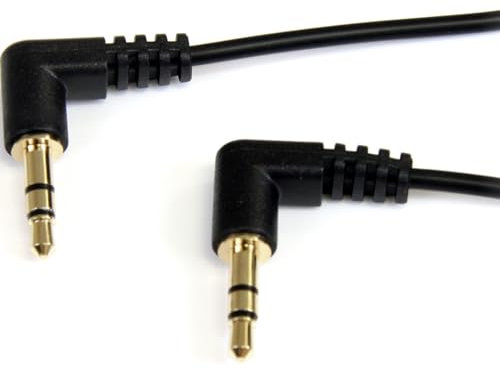 StarTech.com Câble audio stéréo Mini-Jack 3,5mm slim coudé à angle droit de 1,8 m - M/M (MU6MMS2RA)