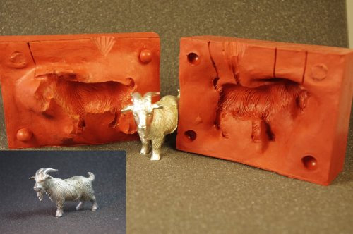 Zinngießform Ziege, ca. 160g Reinzinn