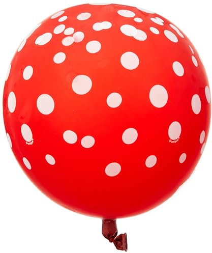Ruby Red Polka Dot Latex Balloons (30cm) Pack of 6 - Premium Quality, Perfect for Parties & Celebrations