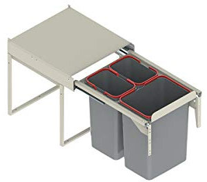 RECYCLE BIN PULL OUT KITCHEN WASTE BIN 450MM - 40 LTR (JC606M-3)