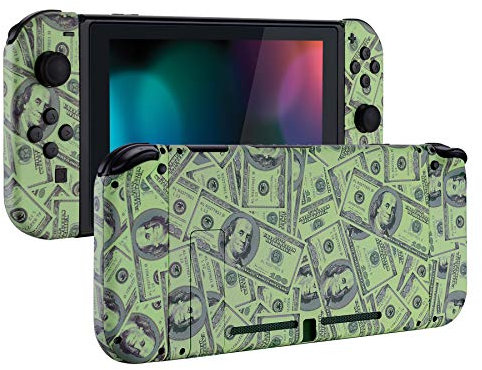eXtremeRate Cover per Nintendo Switch,Custodia Tasti Pulsanti Kit per Joycon,Scocca Shell Grip DIY Ricambio per Console,Senza Controller-Denaro