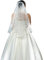 Brautschleier Doppel-Schicht Hochzeit Schleier Tüll Satinkante Brautkleidzubehör Ellenbogen Länge Brautschleier kurzer Schleier Festivalschleier Damen Schleier mit Kamm Hochzeitszubehör Kostümparty