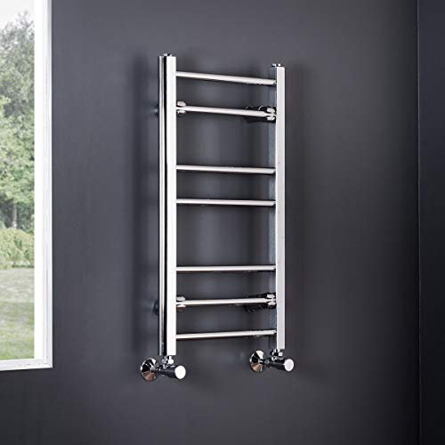 NRG Straight Bathroom Heated Towel Warmer Radiator Rail Central Heating Rad Ladder 700 x 400mm Chrome