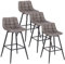 WOLTU 4er Set Barhocker Barstuhl Hocker Tresenhocker Bistrohocker Design Stuhl Kunstleder Metall Dunkelgrau BH249dgr-4