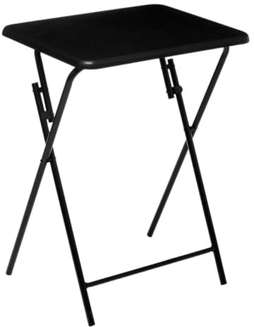 Five - Table d'appoint Pliante Noire en Bois et Métal H 64 cm