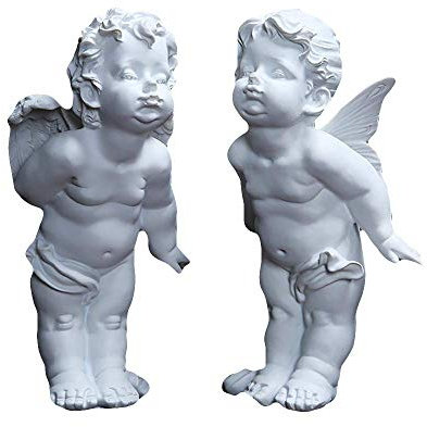 Engel Statue, Amor Figur Kuss Skulptur Harz Figur Dekoration für Hochzeitsgeschenk, Weiß, E.