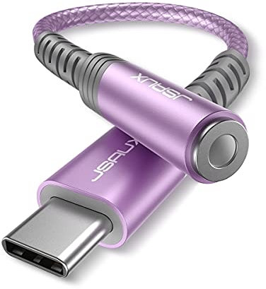 JSAUX USB C to 3.5mm Headphone Jack Adapter, Type C to 3.5mm Aux Compatible with iPhone 16 Pro/16 Pro Max/16/16 Plus/15 Pro Max/15 Pro,Galaxy S24 S23 S22 S21 S20, Pixel 9 Pro/9/8 Pro/8/7 Pro/7-Purple