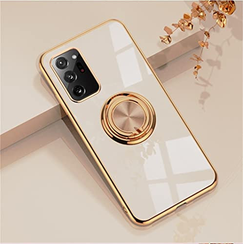 Jacyren Hülle für Samsung Galaxy Note 20 Ultra Handyhülle, Note20 Ultra Schutzhülle Ultradünn TPU Silikon Case magnetische KFZ-Halterung mit 360° Finger-Halter Schale Hülle Galaxy Note 20 Ultra, Rosa