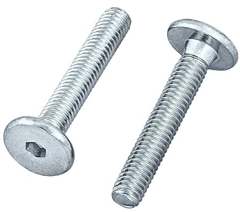 HEXATON Flachkopfschrauben mit Innensechskant M6 x 20 mm – Vollgewinde – 50 Stück – Stahl verzinkt – Möbelschrauben mit Flachkopf