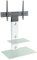 MAHARA Universal Column TV Stand - for 32 to 65 inch TVs-freestanding aqua white tall floor stand with glass shelves and cable management-Height adjustable and suitable for corners-Max Weight 40kg