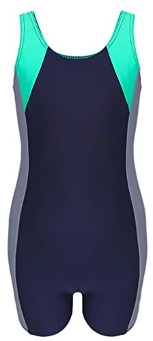 Aquarti Mädchen Badeanzug mit Bein Ringerrücken – Sport Badeanzug Mädchen mit Bein und Racerback, Chlorresistent