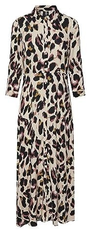 YAS Yassavanna Long Shirt Dress S. Noos Vestito, Mellow Rose/AOP: liro Print, L Donna