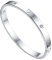JewelryWe Schmuck Damen Armreif Edelstahl Zirkonia Herz Prägung Armband 6mm breit mit Schließe Armspange Gravur Länge 18cm Silber