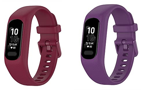 BoLuo 2 Stück Uhrenarmbänder für Garmin Smart 5 / Vivosmart 5 - Silikon Ersatzband Armband, Silikonband Wrist Strap Bracelet