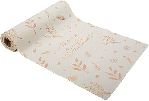 Tischläufer Weihnachten Tischdecke Tisch-Band Merry Christmas in Creme weiß & rosé-Gold aus Samt Glitzer Dekoration edle Weihnachts-Deko Winter Tisch-Deko Weihnachten & Advent V