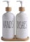 Hniuyun Glass Soap Dispenser Set of 2, Glass Soap Dispenser Bottle with Pump, 16 Oz Refillable Liquid Hand Jar Dispenser for Bathroom, Countertop, Kitchen, Laundry Room (White)