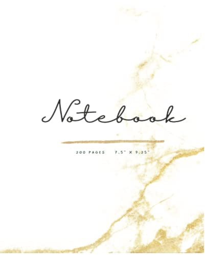 Marble Notebook Journal 200 PagesGold Composition Notebook