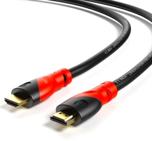 RedStar24 1m HDMI Kabel 2.0 - High Speed mit Ethernet - UHD 2160p 4K@60Hz HDR ARC Ethernet 18Gbps 3D Full HD 1080p Dolby - Schwarz 1 Meter - für Laptop, Monitor, PS5, PS4 & mehr