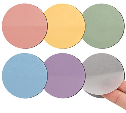 300 Blätter Transparente Haftnotizen, Sticky Notes Transparent Pastell, Wasserfest Notizzettel Durchsichtige Sticky Notes, Clear Sticky Notes für Schulsachen, Lernen Zubehör, Büro, Hause - Rund Bunt