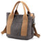 zhongningyifeng Damen Handtasche aus Segeltuch, Multi-Pockets Schultertasche mit Reißverschluss, für Reisen, Arbeit, Alltag (grey, S)
