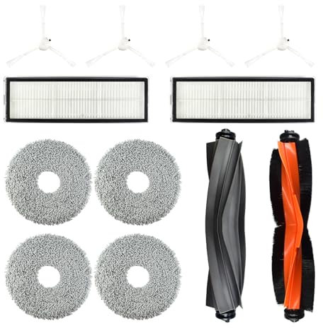 JOYSOG Kit de accesorios de repuesto para aspiradora Dreame X10 S10 Plus L10S Ultra W10S Pro, paquete de 12 (2 cepillos principales+4 cepillos laterales+2 filtros + 2 paños de fregona)