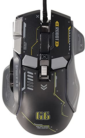 Wired Gaming Mouse, 10 Button Macro Programmable Six Speed Adjustable 12800 DPI PC Gaming Mice 13 RGB Lighting Modes 5.7ft Cable Fast Rebound RGB Mouse for Office, Gaming (black)