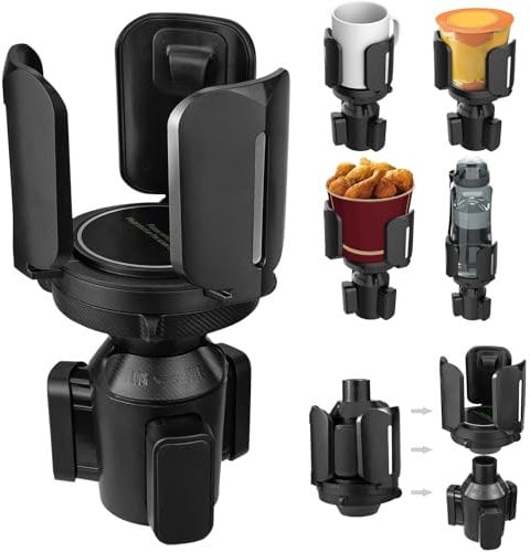 Insert Large Size Cup Holder Expander for Cars, Car Drink Cup Holder Suitable for Water Bottles(2.95-5.5in), with Adjustable Base Automotive Cup Holders, Compatible Most Cups and Cars