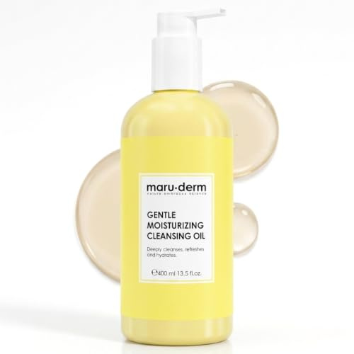 maru.derm Mild Återfuktande Rengöringsolja - Ansiktsrengöring och Fuktvård för Alla Hudtyper, inklusive Känslig Hud, 400 ML