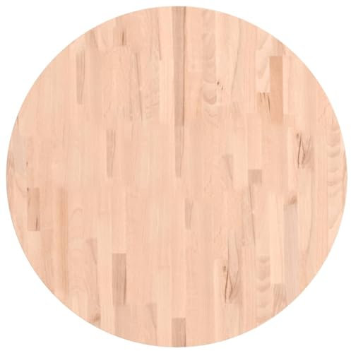 vidaXL Tischplatte, Holzplatte Holztischplatte Rund, Ersatzplatte Platte für Beistelltisch Bartisch, Massivholztischplatte Esstischplatte, Ø80x4 cm Massivholz Buche