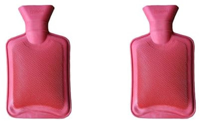 Vagabond Single Side Ribbed Red 1 Litre Hot Water Bottle (Pack of 2)