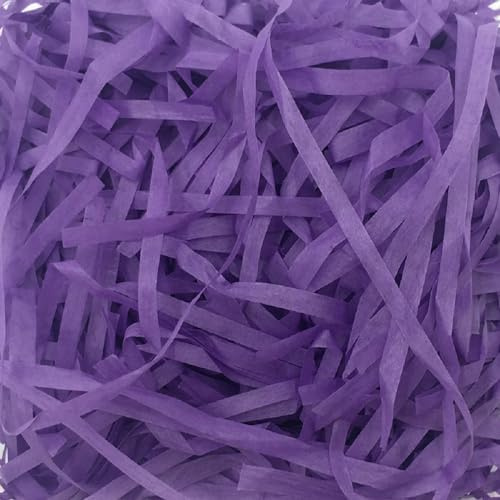 LKQBBSZ Osterbast-Gras-Packung, recycelbares Papierschnipsel für Osterkorbfüller, kreative Eier, Dekorfüller, Geschenkverpackung, Violett