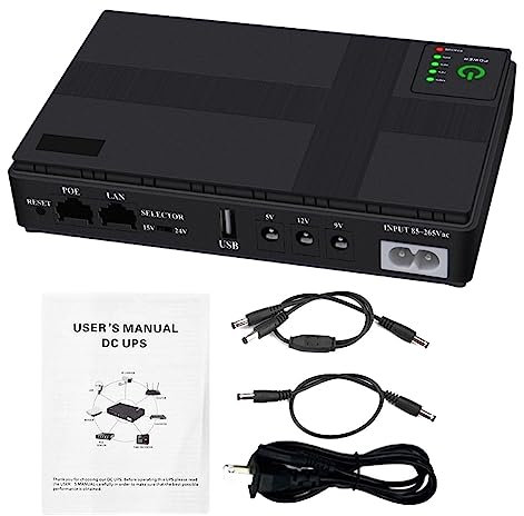 Dc Pow er Supply, Portable Ups Router Adapter, 10400 Ma Bench Pow er Source, Networking Pow er Backup, 12 V Laborspannung Supply with Built in Adapter, DC Pow er Backup for Camera Surv eillance