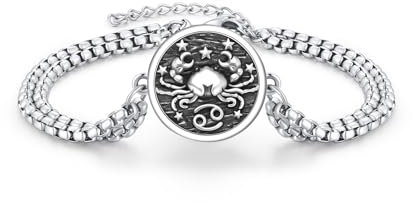 REDSUN Krebs Armbänder 925 Sterling Silber Konstellationsarmband Horoskop Sternzeichen 12 Konstellation Anhänger Halskette für Damen und Mädchen