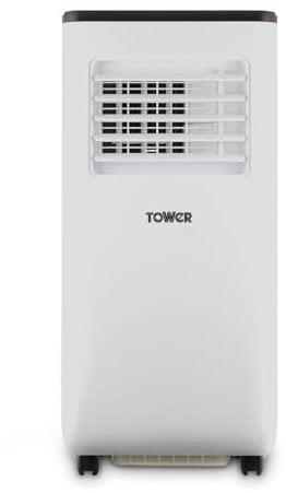 TOWER T668013 3-in-1 Portable 5000 BTU Air Conditioner, Dehumidifier and Cooling Fan, LED Display, 2 Speed Settings, 24 Hour Timer, Remote Control, White