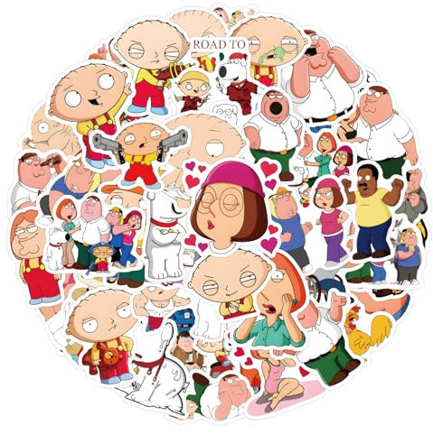 56 Pcs Family Guy Stickers for Laptop, Cool Decals for Teens Kids Boys Skateboard Phone