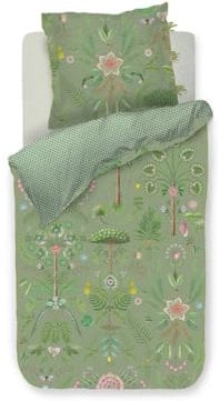 PiP Studio Bettwäsche Bamboleo Grün Perkal Blumen Blätter Wurzeln Baum Farne Tropisch, Größe:155 cm x 220 cm