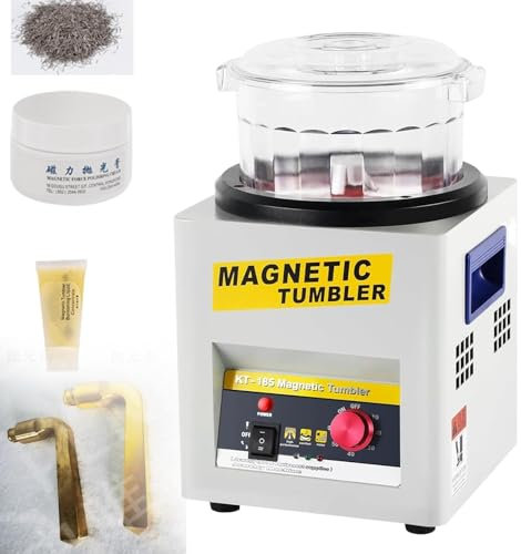 XIXIPIN Rotary Jewelry Polisher Tumbler,2000RPM Magnetic Tumbler, Capacity 600g Vibratory Tumbler, Jewelry Polishing Machine with Unidirectional Rotation/Bi-Rolling