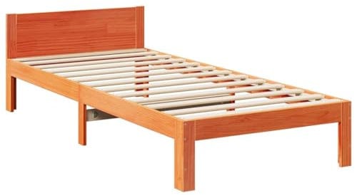 vidaXL Familienbett ohne Matratze Wachsbraun 270x200 cm Massivholz, Bett, Familien-Bettrahmen, Bettgestell, Familien-Bettgestell, Bettrahmen