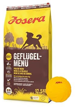Josera - Hundefutter - Josera Exclusive Geflügelmenü - Trockenfutter 12,5 KG + Goodie Frisbee - Viel Geflügel für jeden Tag & glänzendes Fell