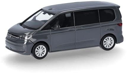 Herpa Modellauto VW Multivan, Pure Grey, Miniatur im Maßstab 1:87, Sammlerstück, Made in Germany, Modell aus Kunststoff