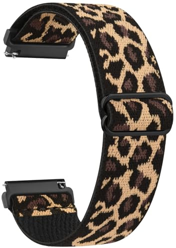 Vancle Tressé Bracelet pour Montre en Nylon pour 22mm 20mm 18mm Homme Femme, Dégagement Rapide, Bracelet de Remplacement Boucle Réglable pour Montre 20mm 22mm 18mm (Léopard, 22mm)