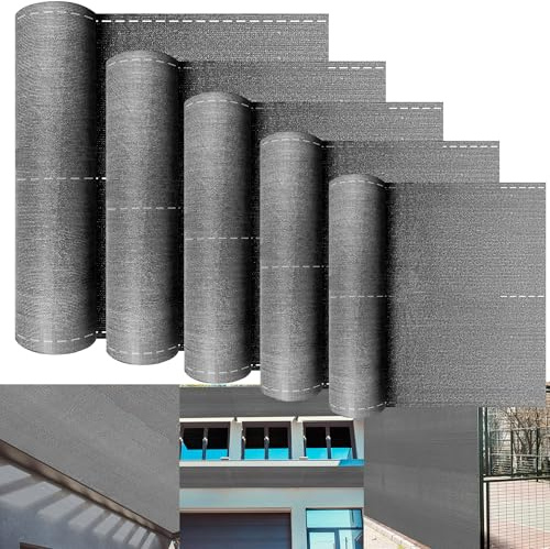XMTECH HDPE Zaunblende Tennisblende Sichtschutz Zaun Netz aus 150 g/m², Windschutz Sonnenschutz Schattiernetz mit Kabelbinder für Sportplatz Garten Balkon - Grau, 2,0 x 10 m