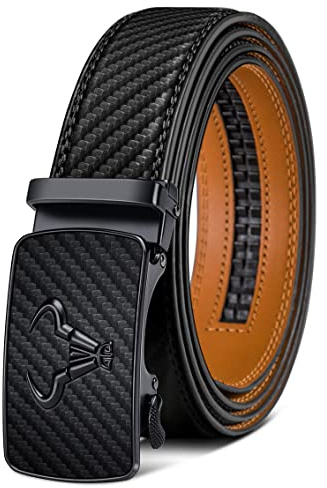 KEMISANT Gürtel Herren, Ledergürtel Ratsche 35mm,Größe Angepasst | Herrengürtel Automatikschließe für Business Anzug