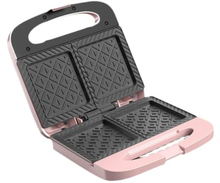 FytStycale Sandwichera Eléctrica Multifuncional para Desayuno Máquina de para Waffles Y Hamburguesas Superficie Antiadherente Adecuada para Cocina O, Rosa, Individual