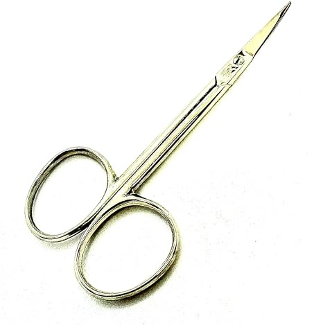 Forbici per manicure curve Jaguar Solingen 9 cm - Acciaio al carbonio nichelato - Forbici professionali per tagliare cuticole - Strumento di precisione grigio 30 grammi.