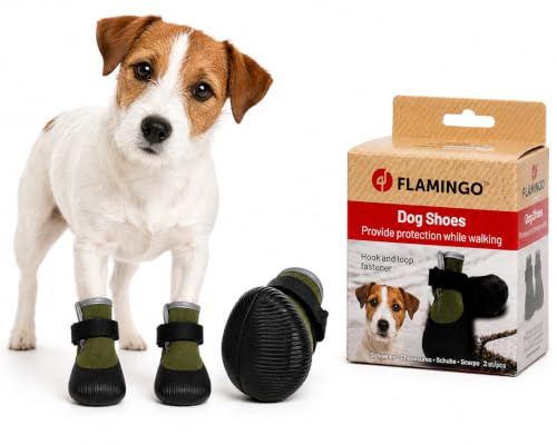 hundeschuhe - Magna - 2 Stück - grün - M - 5x4,7x10 cm - Polyester - weiche Sohle - rutschfest - reflektierend