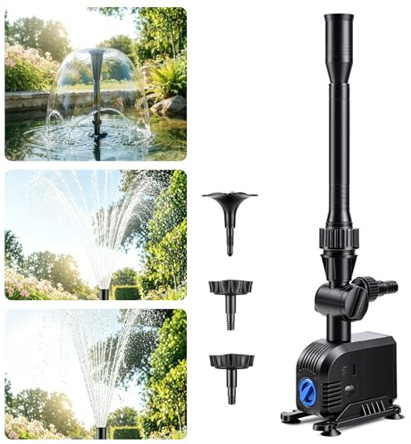 YAOBLUESEA 1500L/h 25W Garten Springbrunnenpumpe Teichpumpe Wasserspielpumpe Bachlaufpumpe Wasserpumpe Fontäne